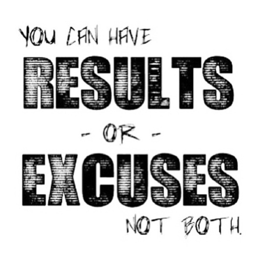 You can have results or excuses, but not both.  Poster  #poster #quote #success #results #taolife